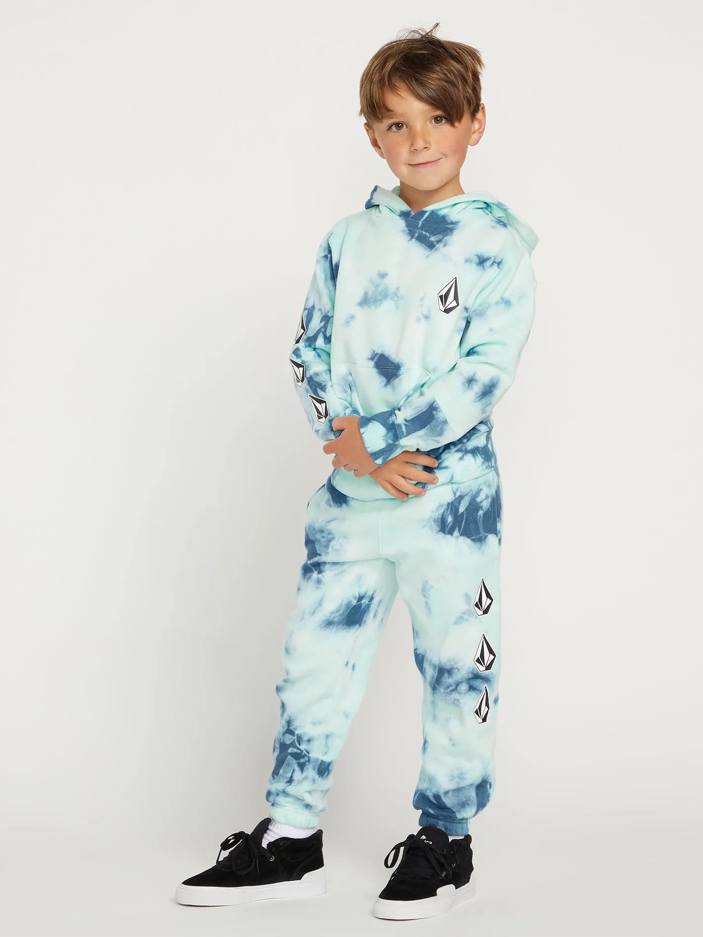 Little Boys Iconic Stone Plus Fleece Pants - Temple Teal