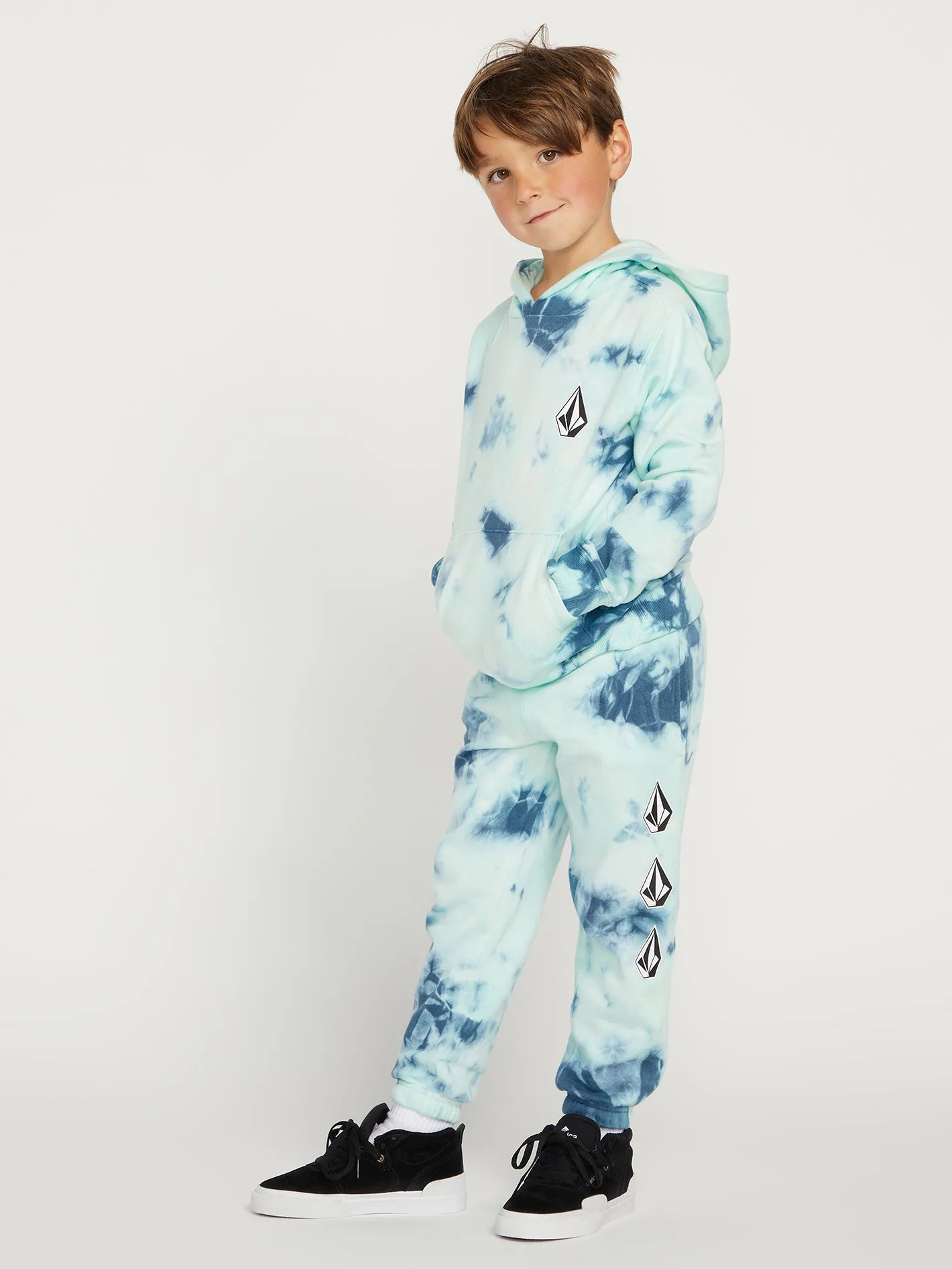 Little Boys Iconic Stone Plus Fleece Pants - Temple Teal