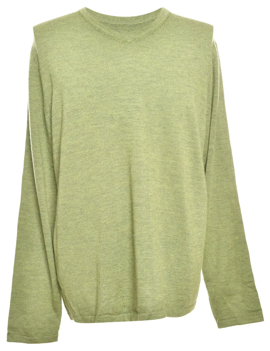 Long Sleeved Green Knit Jumper - L