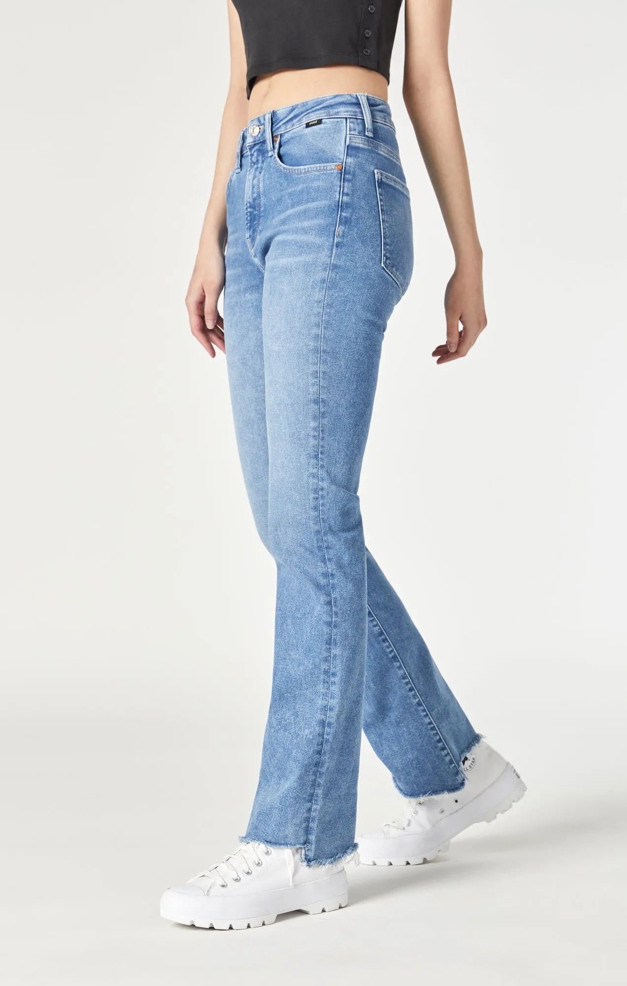 MARIA FLARE JEANS IN LIGHT BRUSHED FLEX BLUE