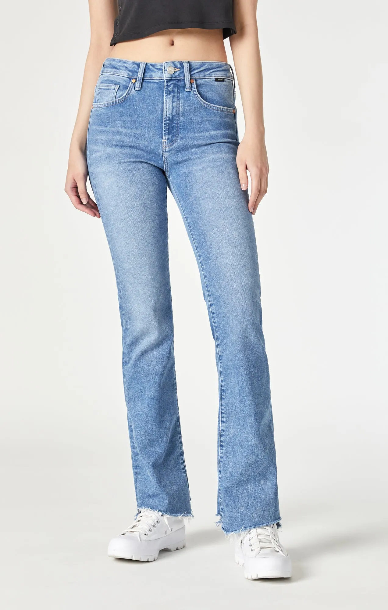 MARIA FLARE JEANS IN LIGHT BRUSHED FLEX BLUE