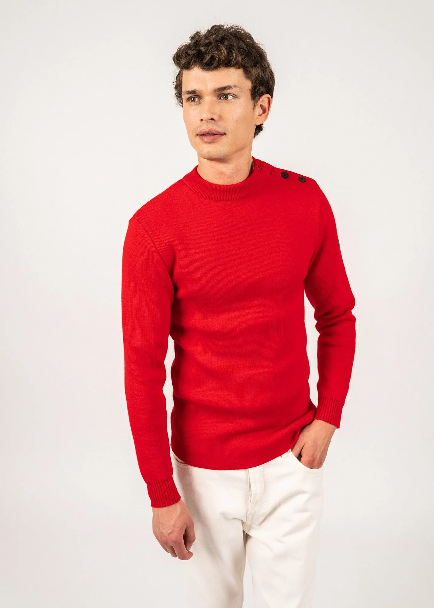 Matelot authentic sailor jumper - slim fit, in pure new wool (ROUGE)