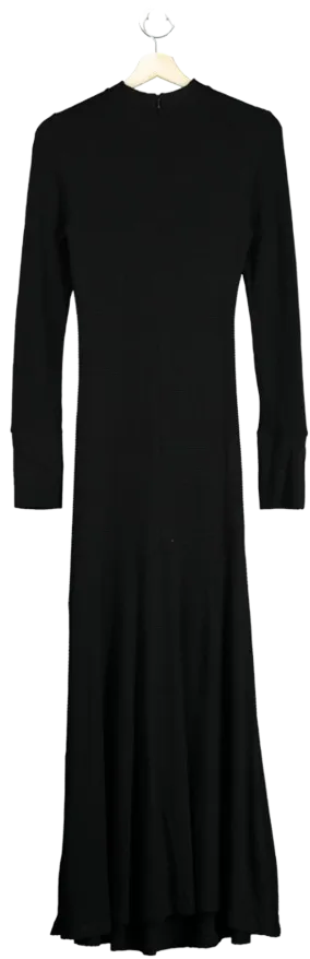 Mint Velvet Black Ribbed Jersey Maxi Dress UK XS