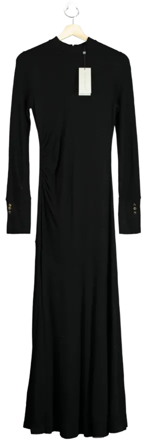 Mint Velvet Black Ribbed Jersey Maxi Dress UK XS