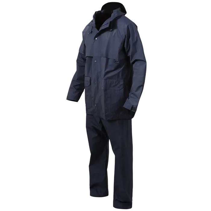 Navy Blue - Microlite 2-Piece Pants Shirt Lightweight Rain Suit