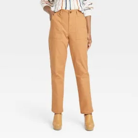 New - Knox Rose Women's Classic Straight Leg Full Pants Lightweight