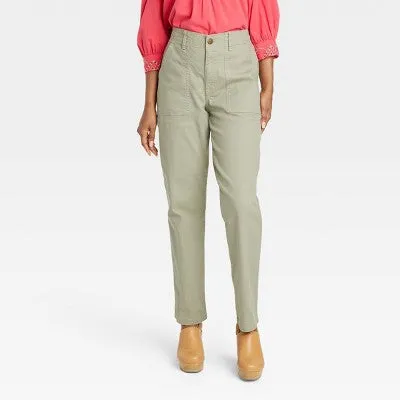 New - Knox Rose Women's Classic Straight Leg Full Pants Lightweight