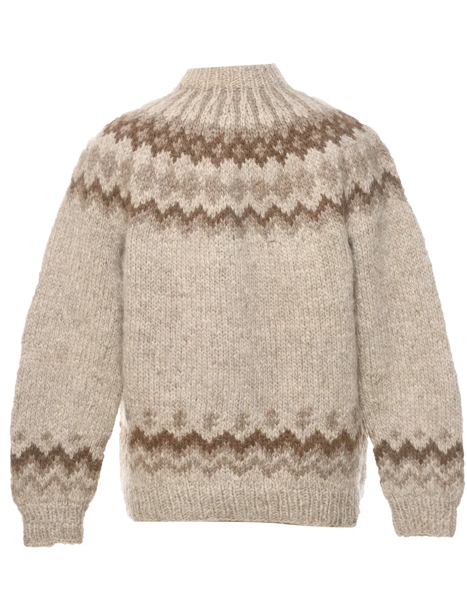 Nordic Beige Jumper - M