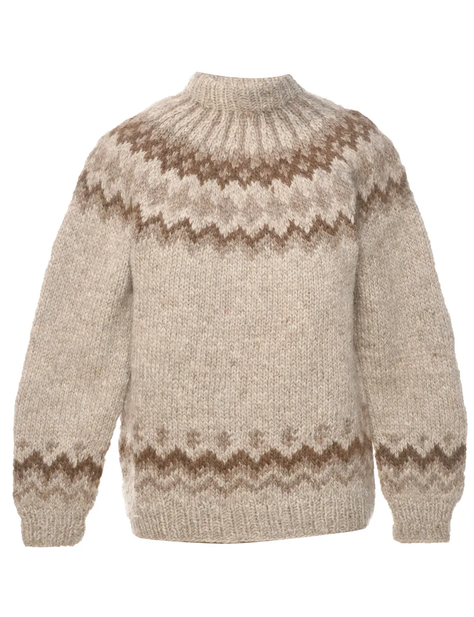 Nordic Beige Jumper - M