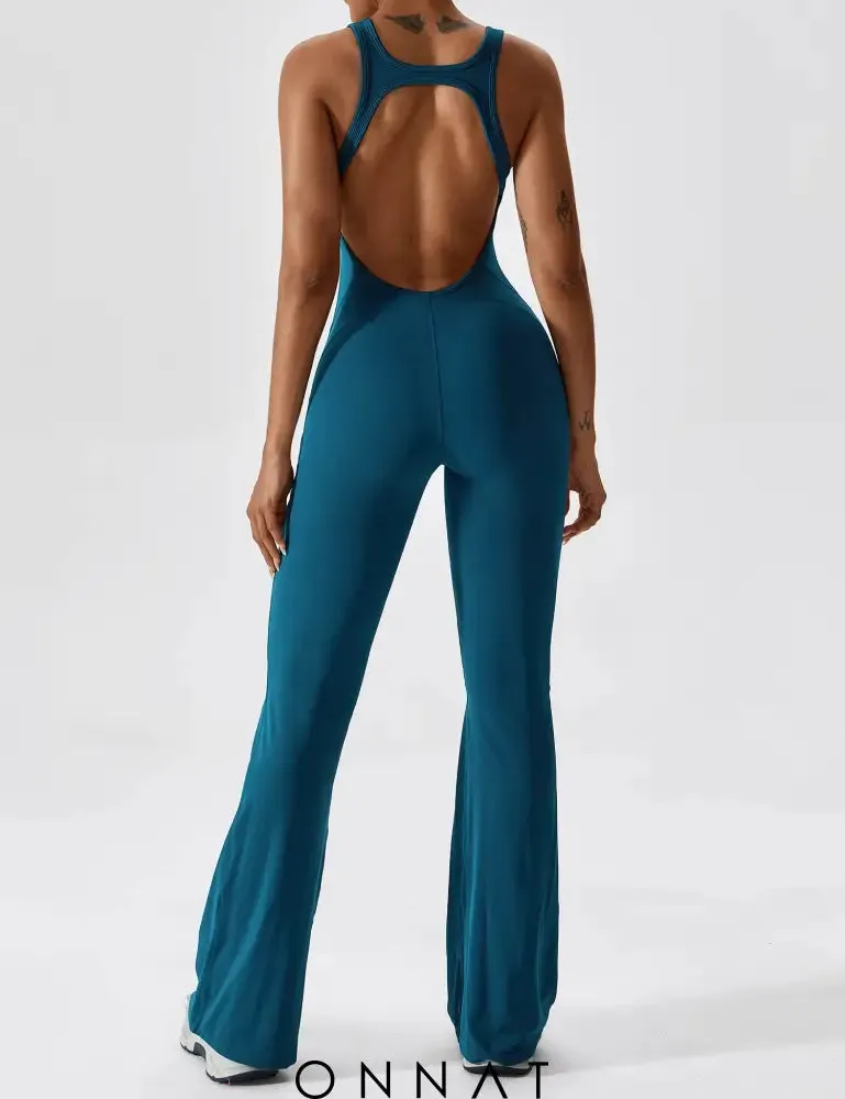 Onnat Open Back Flared Jumpsuit