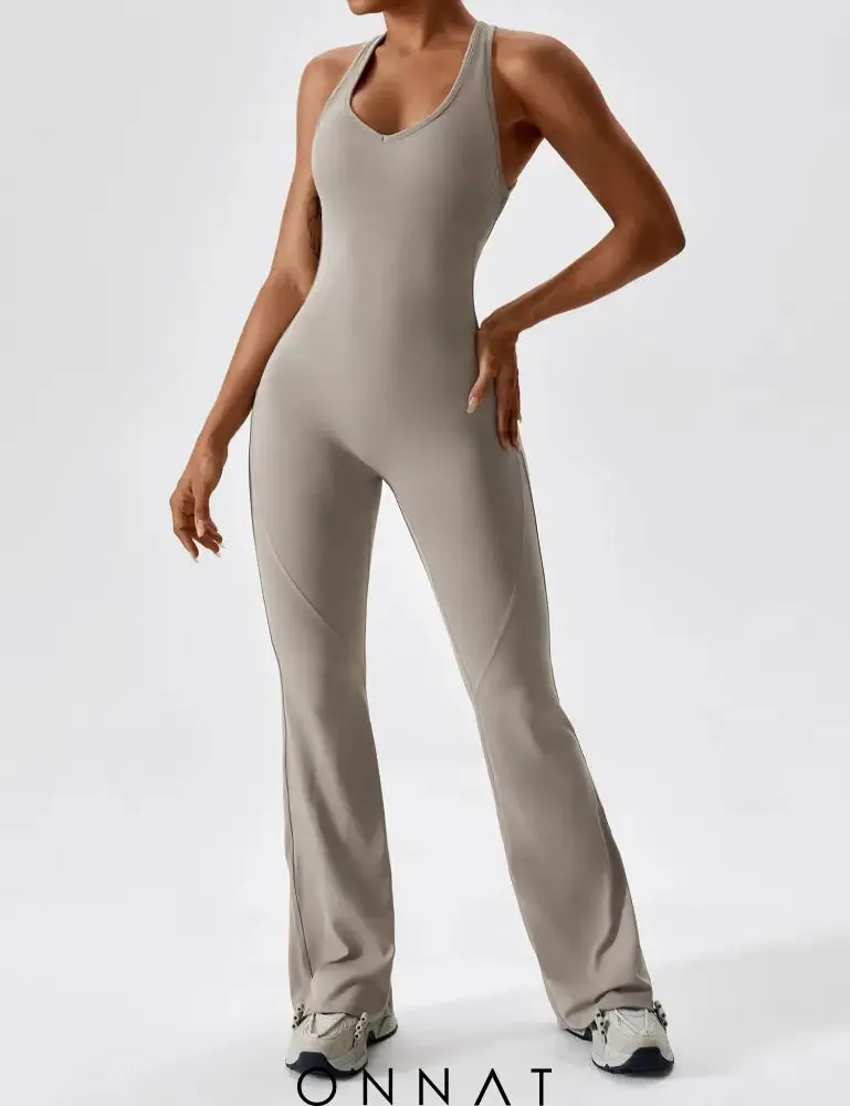 Onnat Open Back Flared Jumpsuit