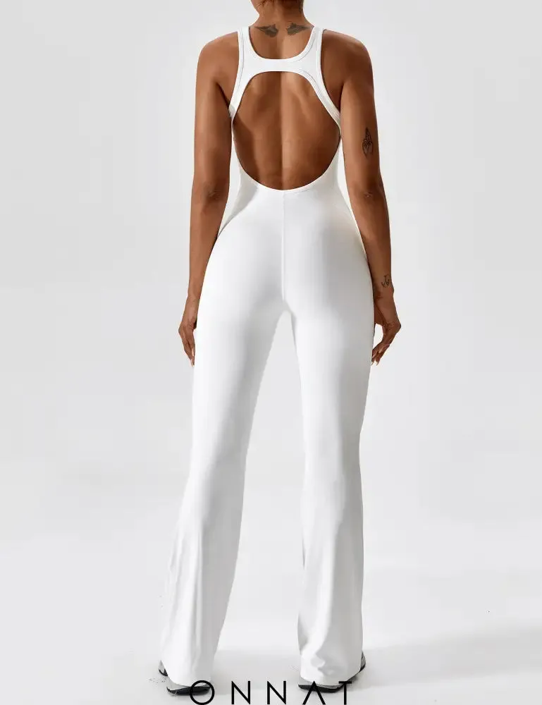 Onnat Open Back Flared Jumpsuit