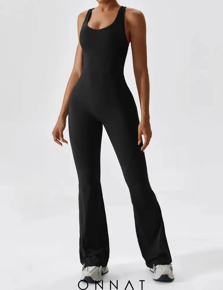 Onnat Open Back Flared Jumpsuit