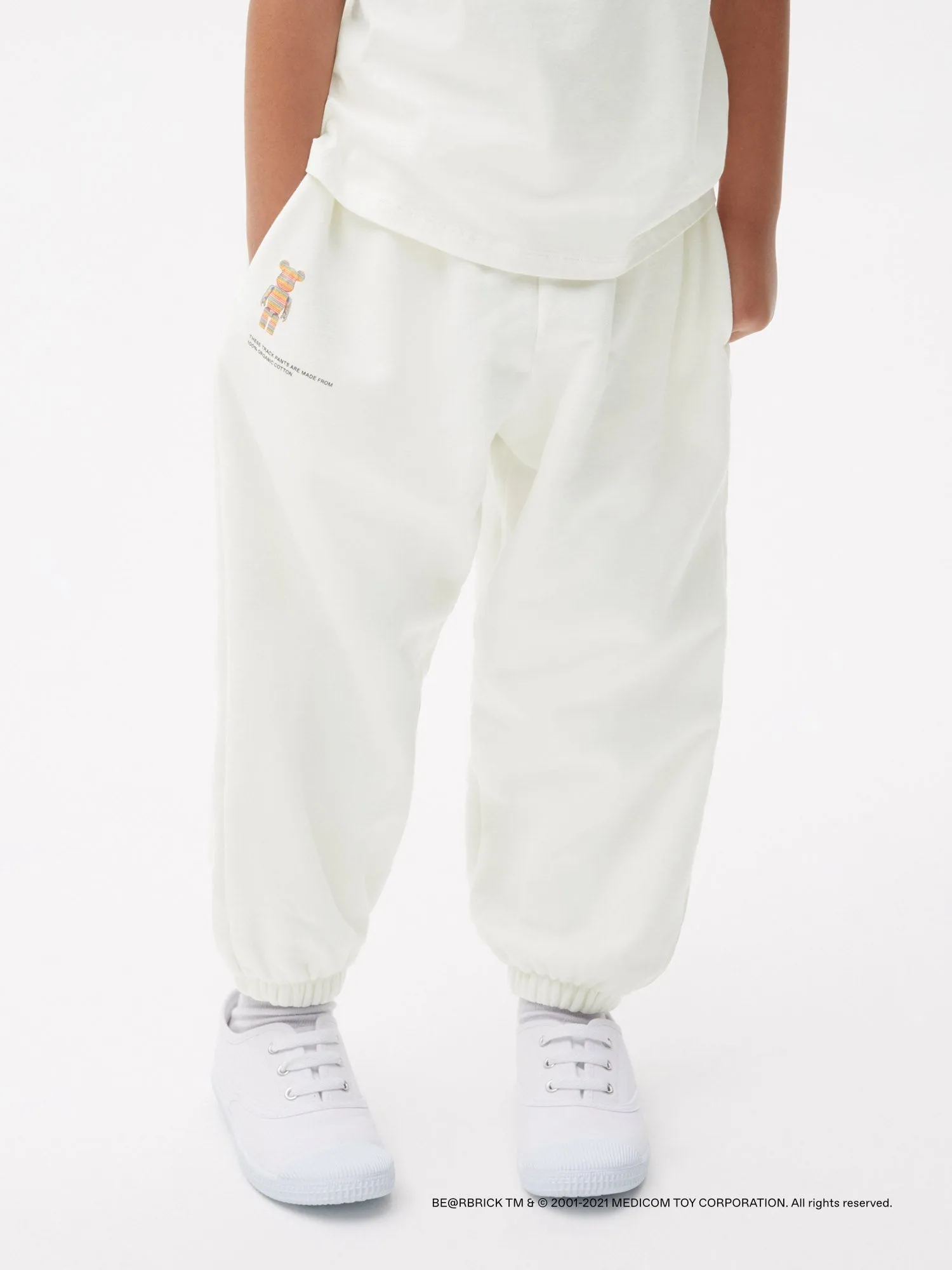 Pangaia x Haroshi BE@RBRICK™ Kids Track Pants—off-white