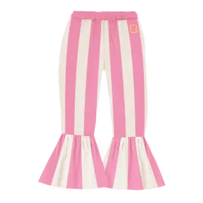 Pink Stripes Flared Track Pants