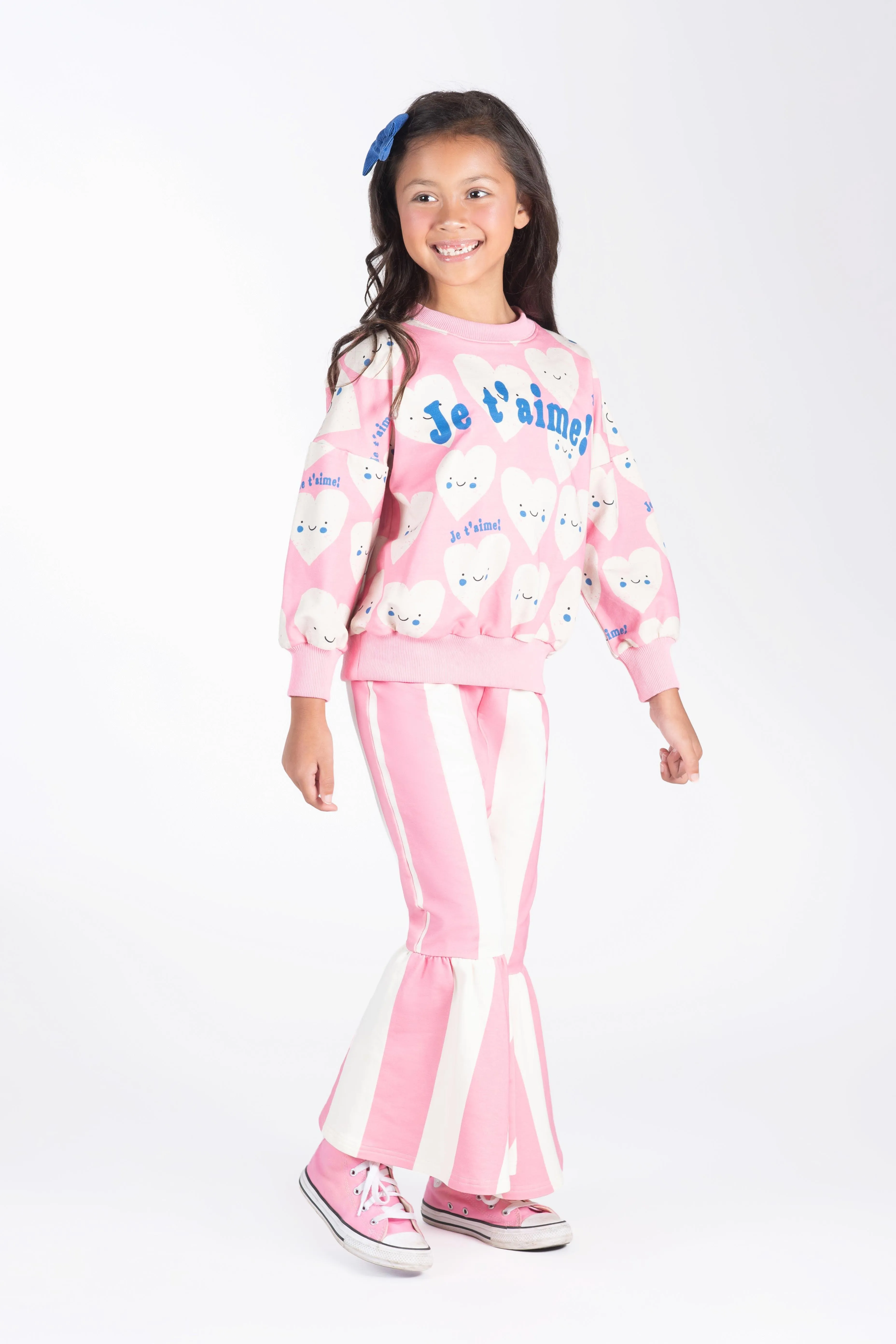 Pink Stripes Flared Track Pants