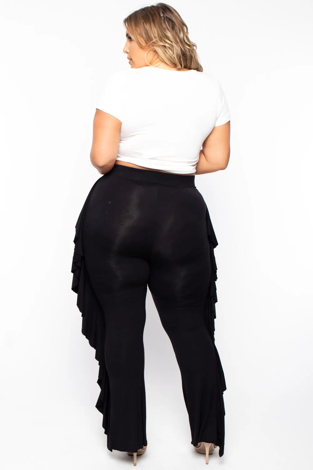 Plus Size Ava Ruffle Pants - Black