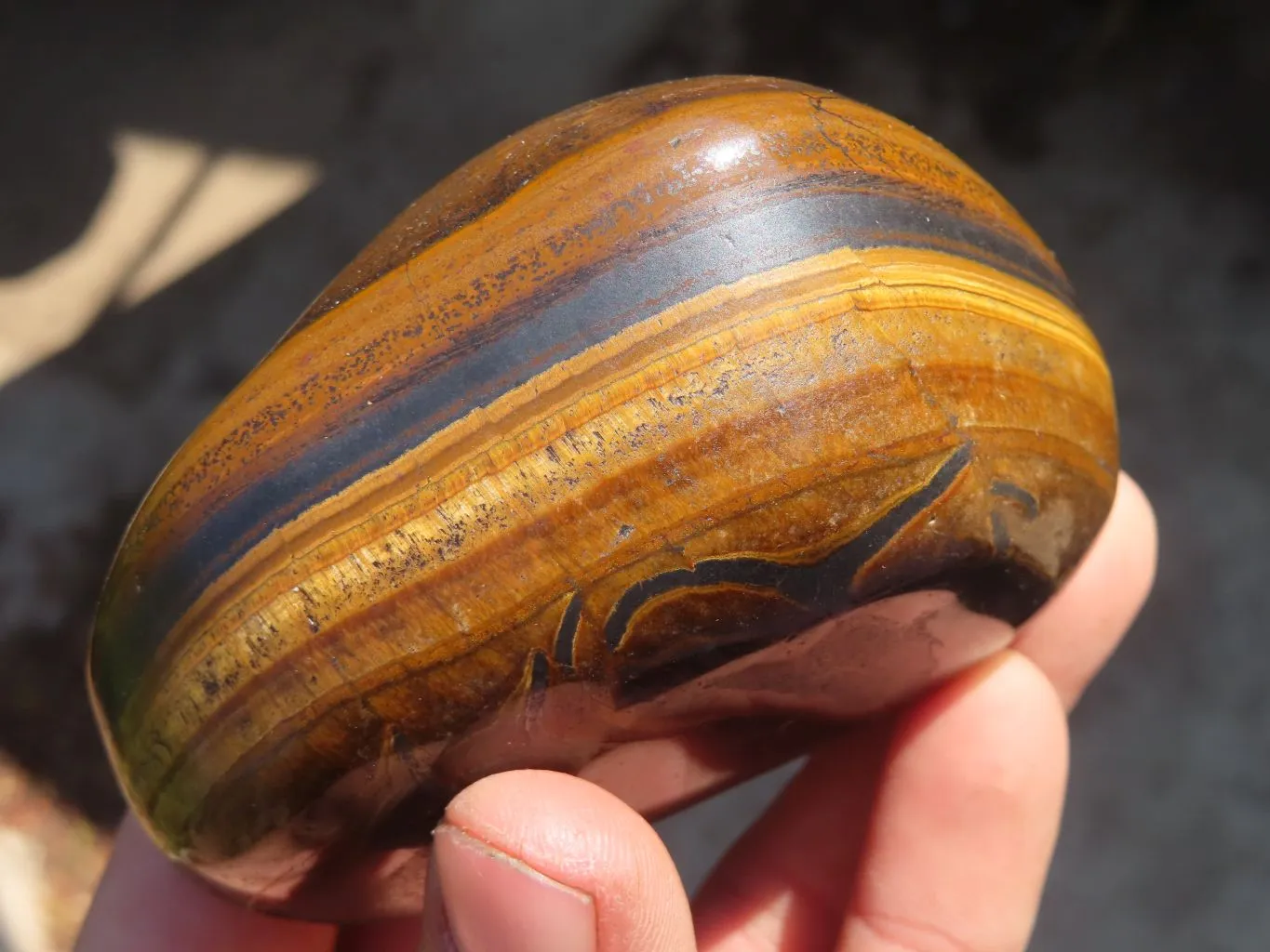 Polished Golden Tigers Eye Free Forms x 6 From Prieska, South Africa