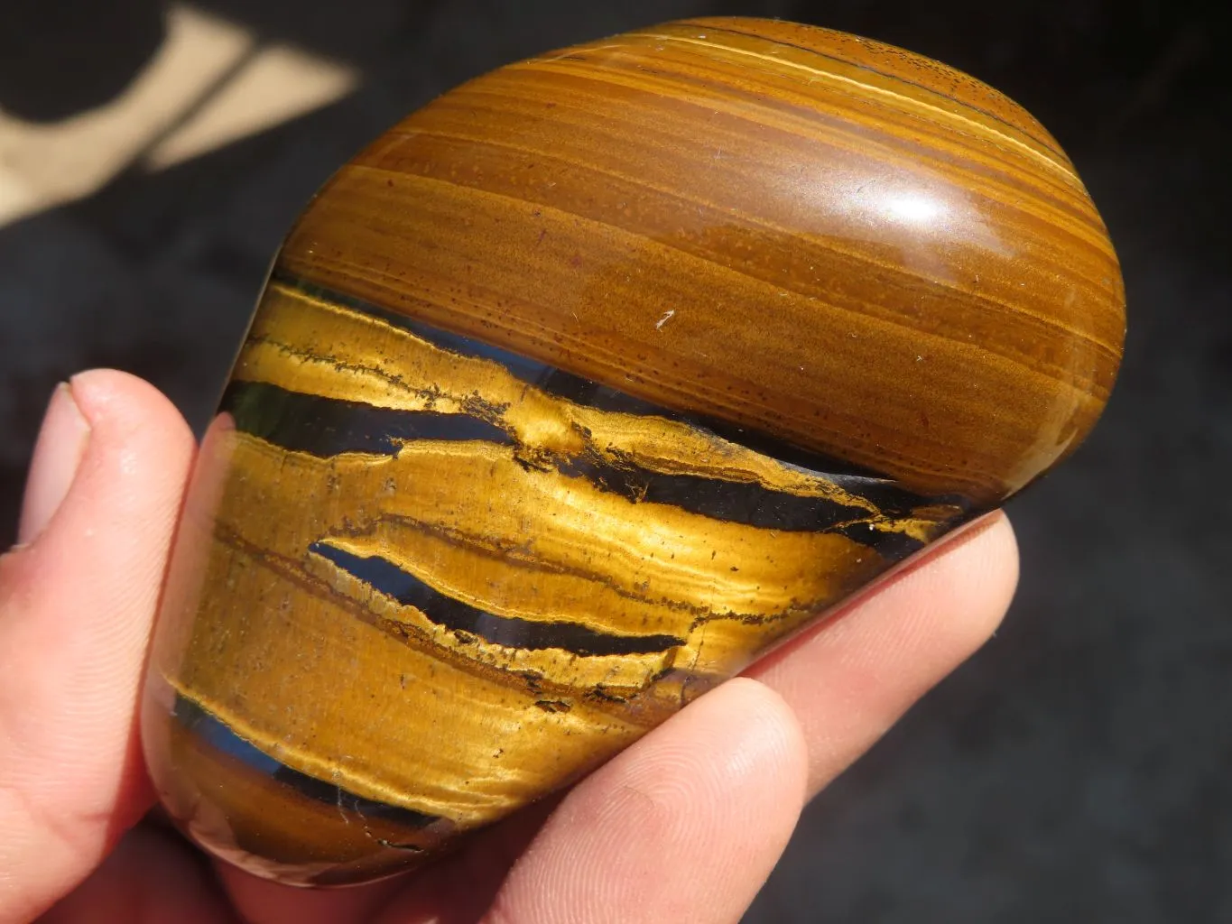 Polished Golden Tigers Eye Free Forms x 6 From Prieska, South Africa