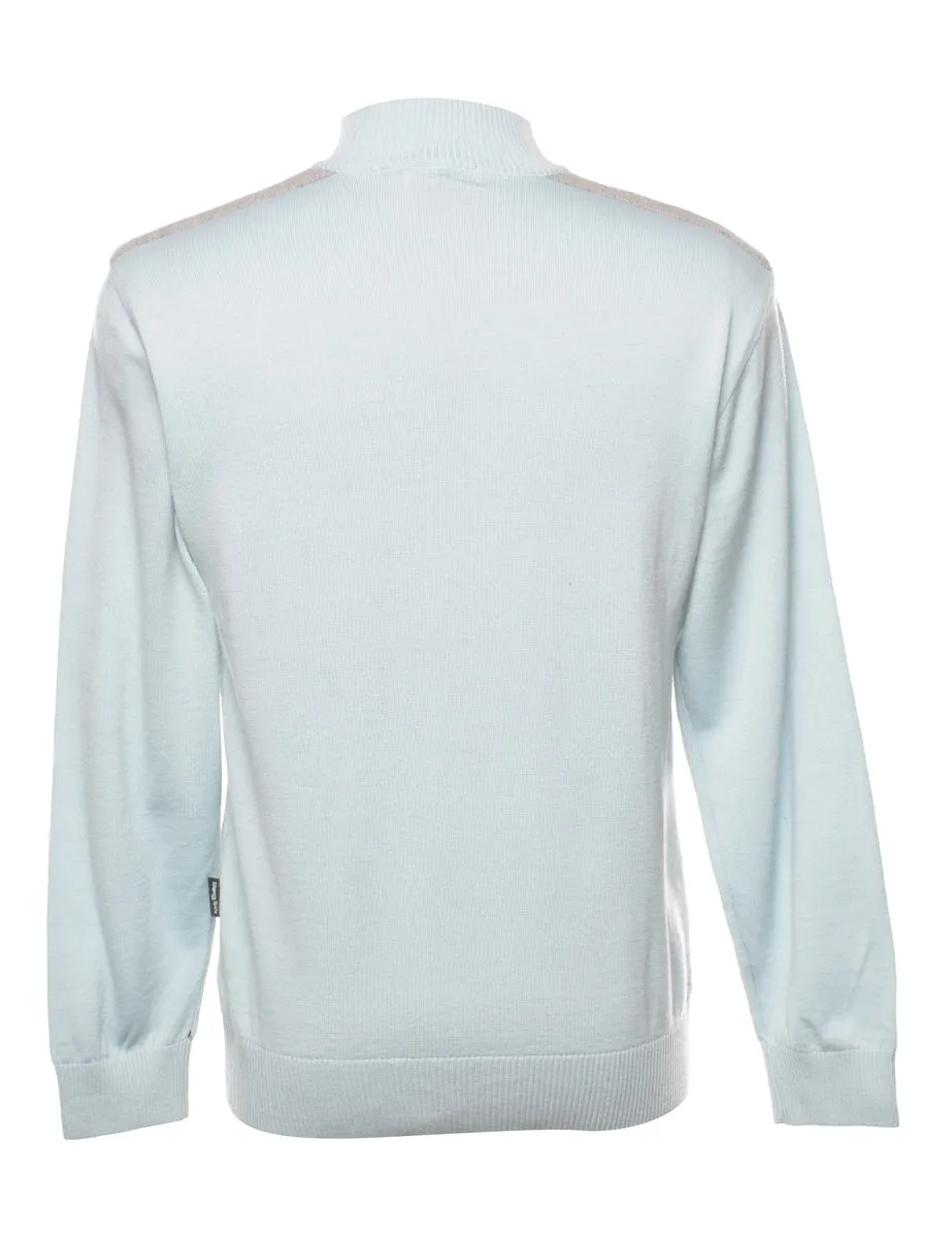 Quarter Zip High Neck Jumper - S