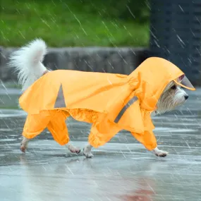 Reflective Windproof And Waterproof Hooded Dog Cape Raincoat