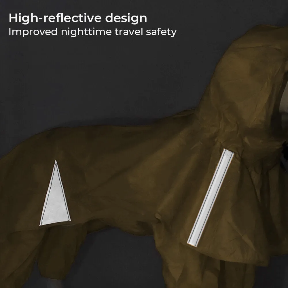 Reflective Windproof And Waterproof Hooded Dog Cape Raincoat