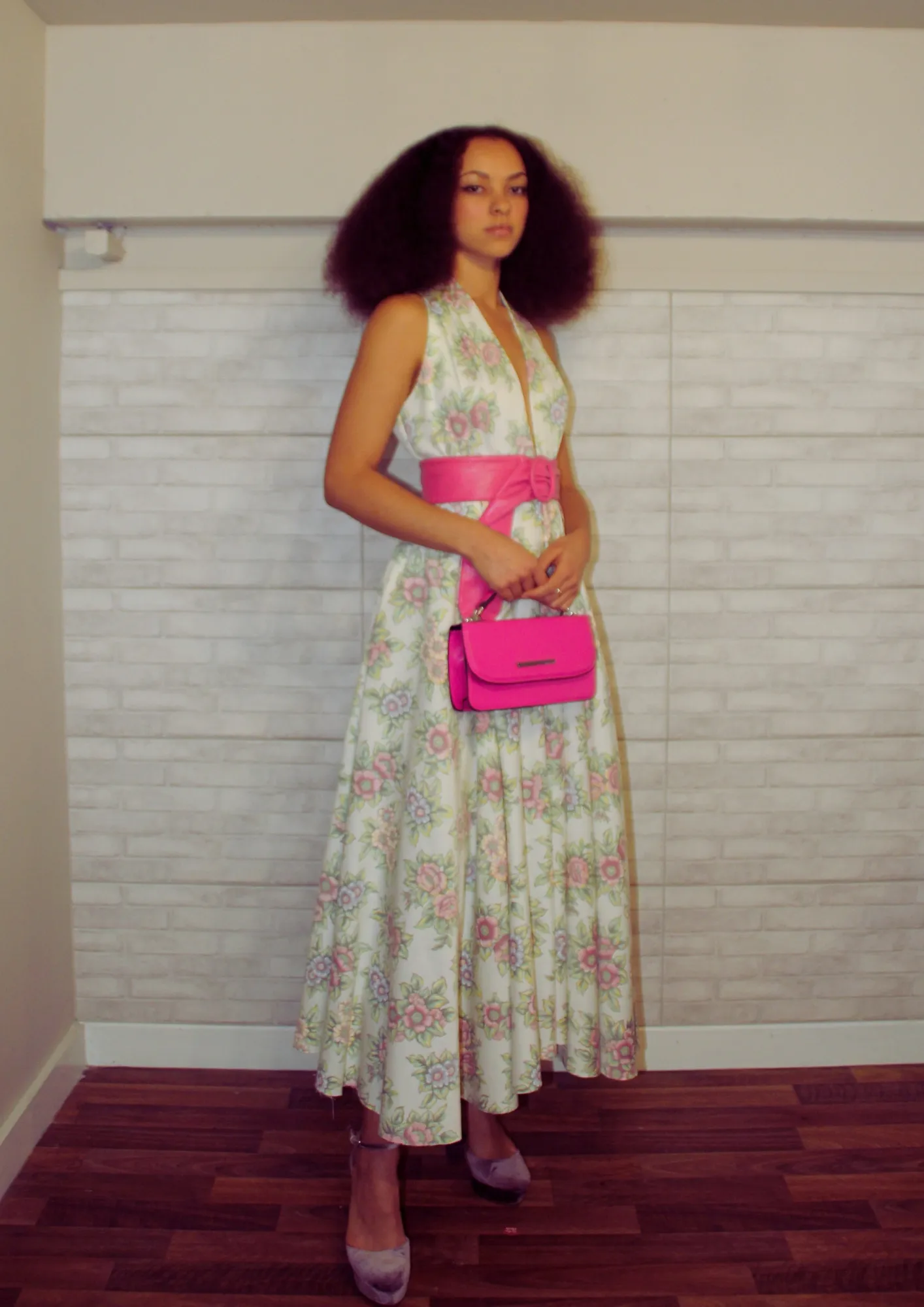 RENT floral custom made maxi floral dress