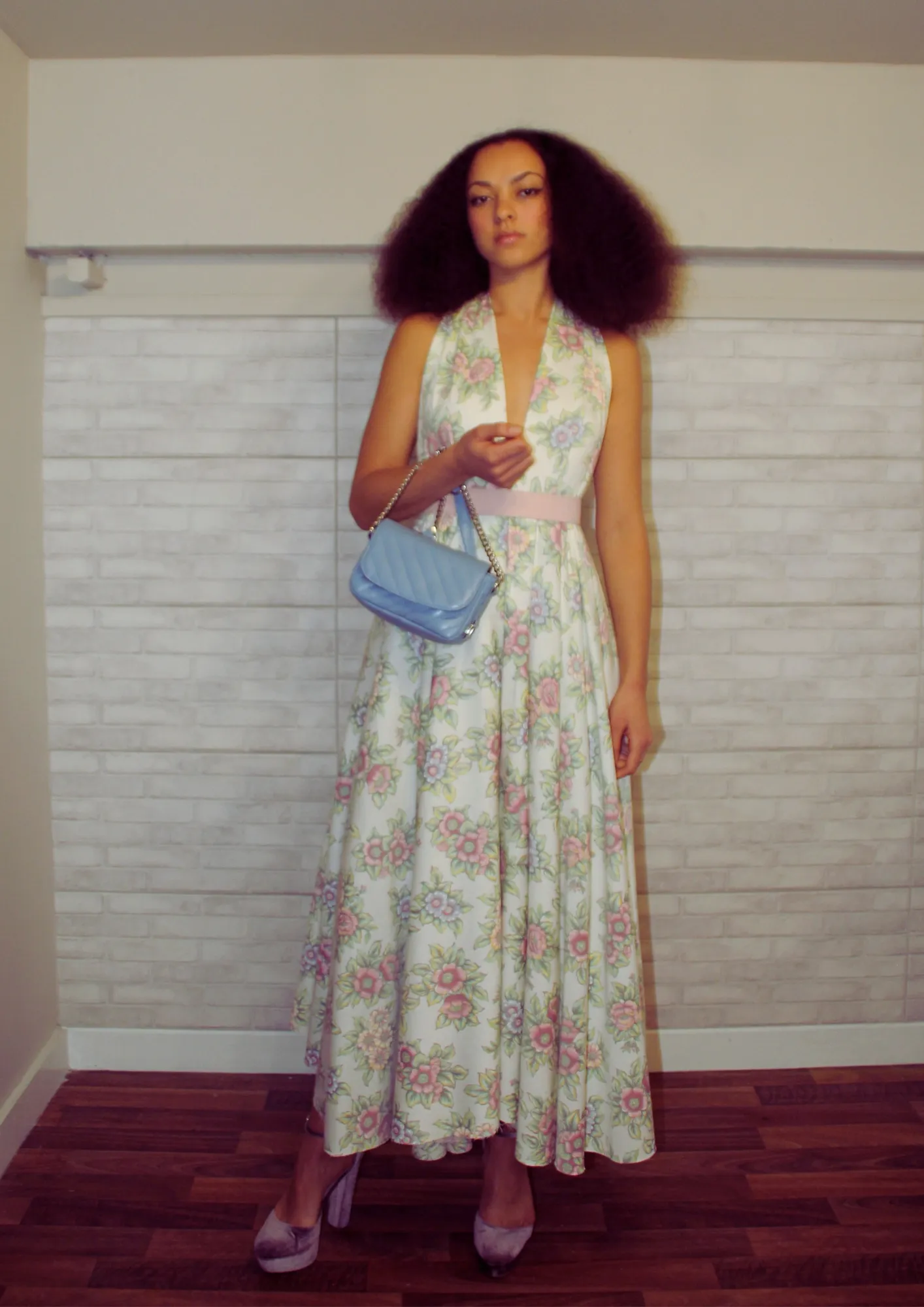 RENT floral custom made maxi floral dress