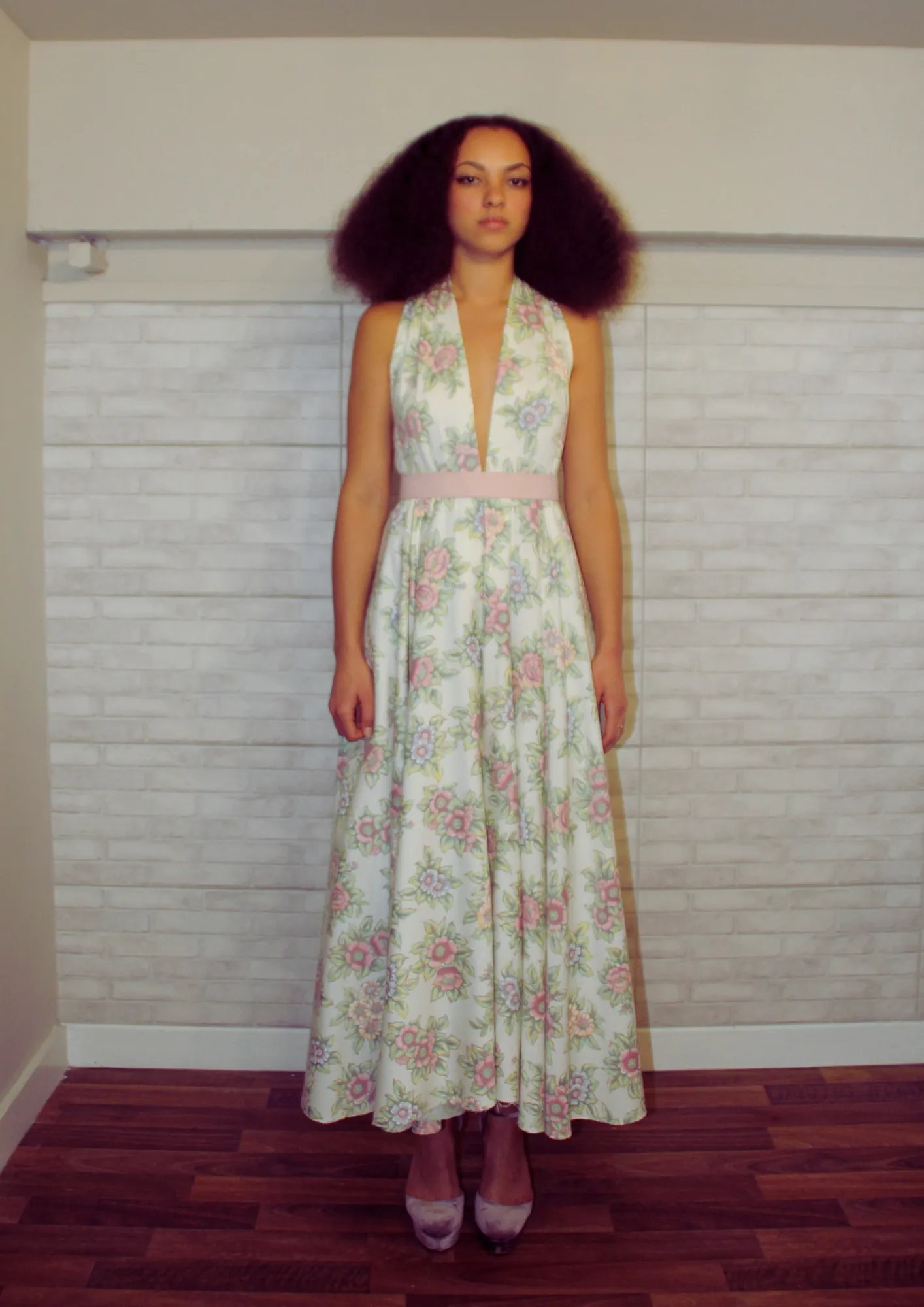 RENT floral custom made maxi floral dress