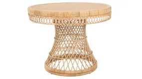 Round Rattan Peacock Dining Table, Natural