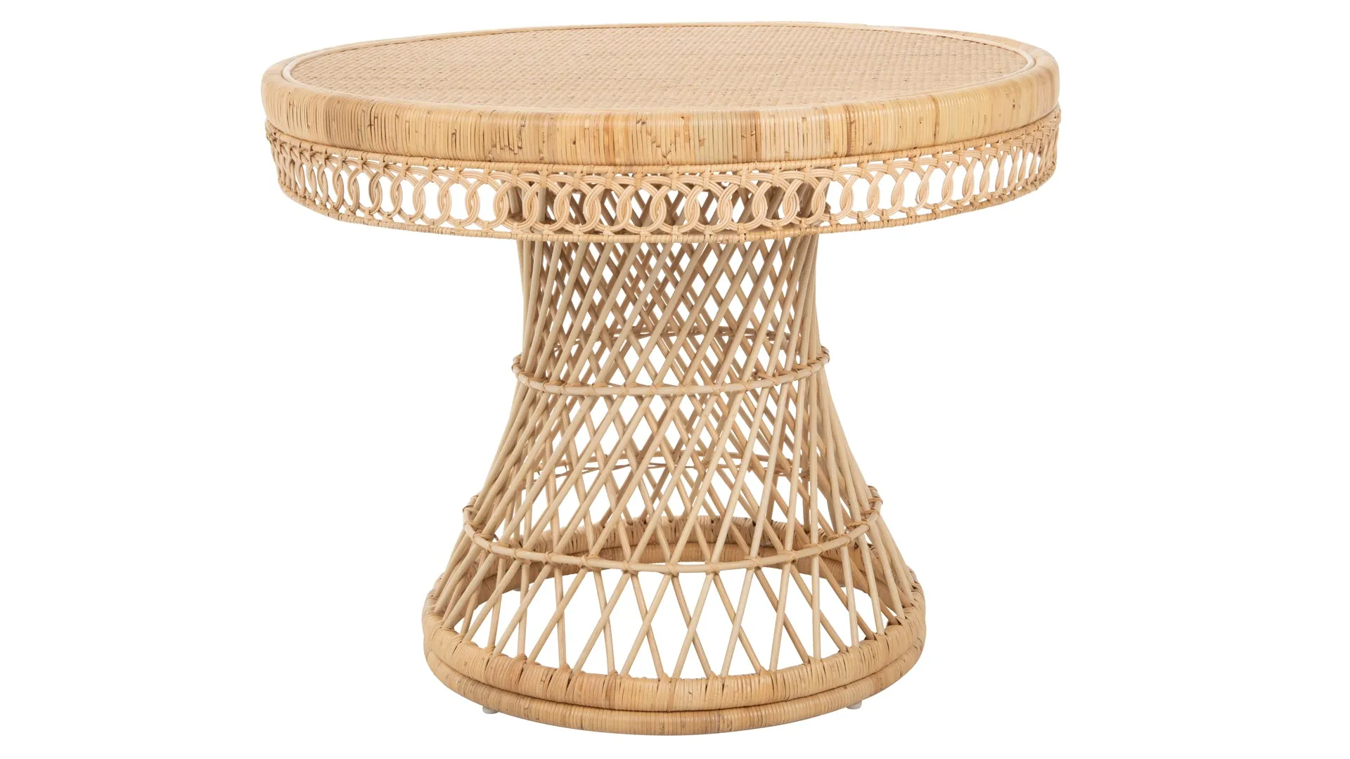 Round Rattan Peacock Dining Table, Natural