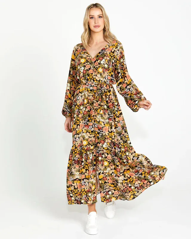 SASS Brigitte Balloon Sleeve Maxi Dress