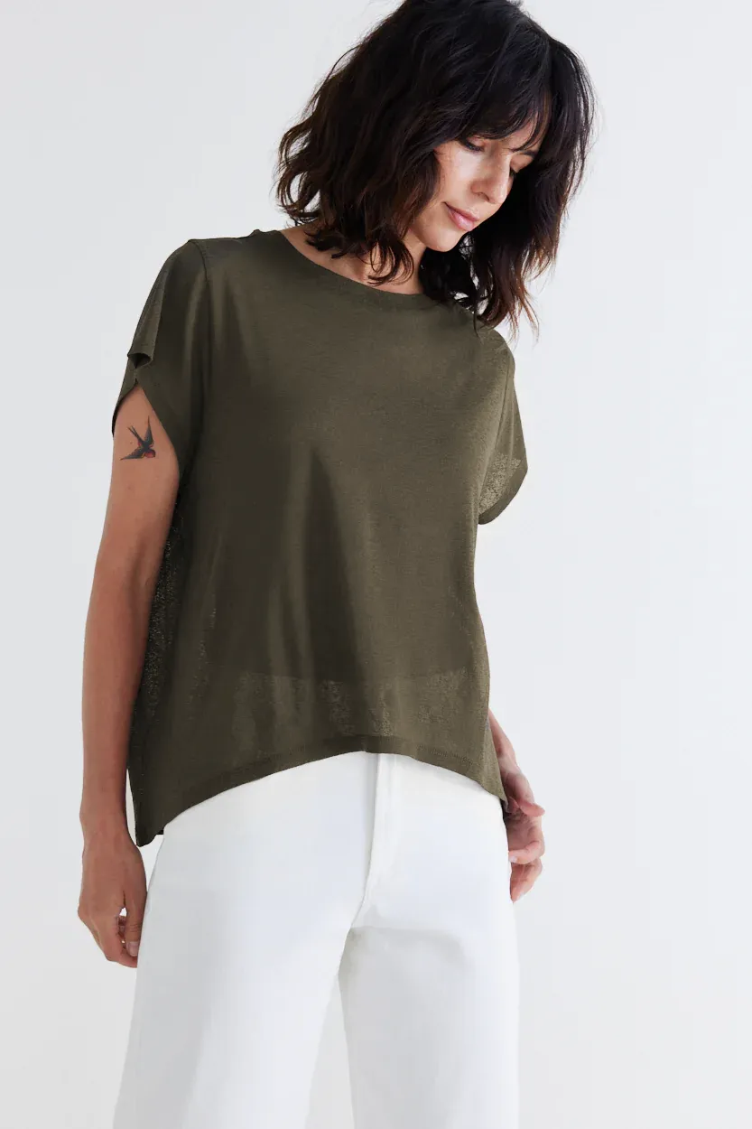 Sheer Knit Oversize Tee