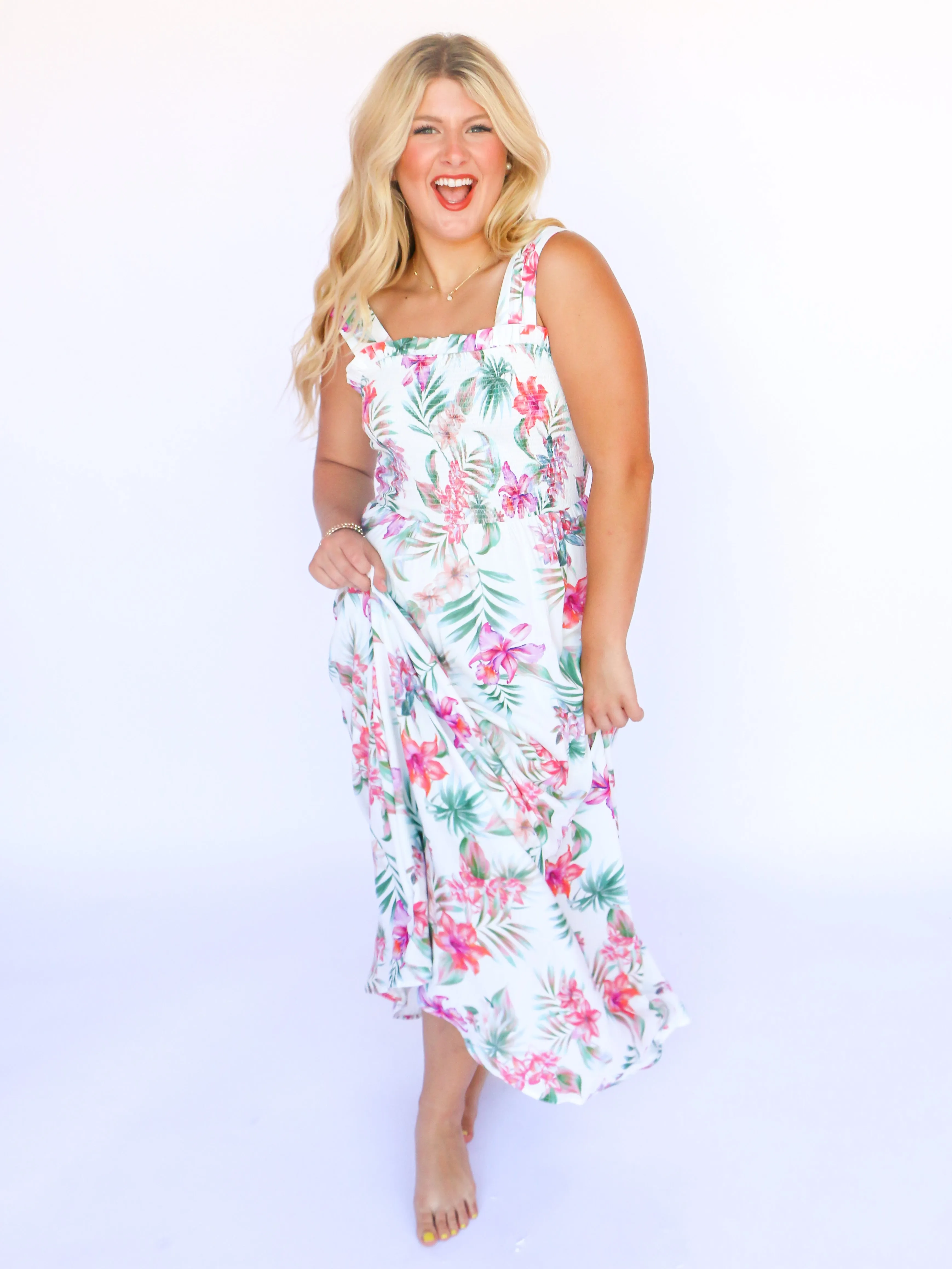 Smocked Bodice Maxi Dress