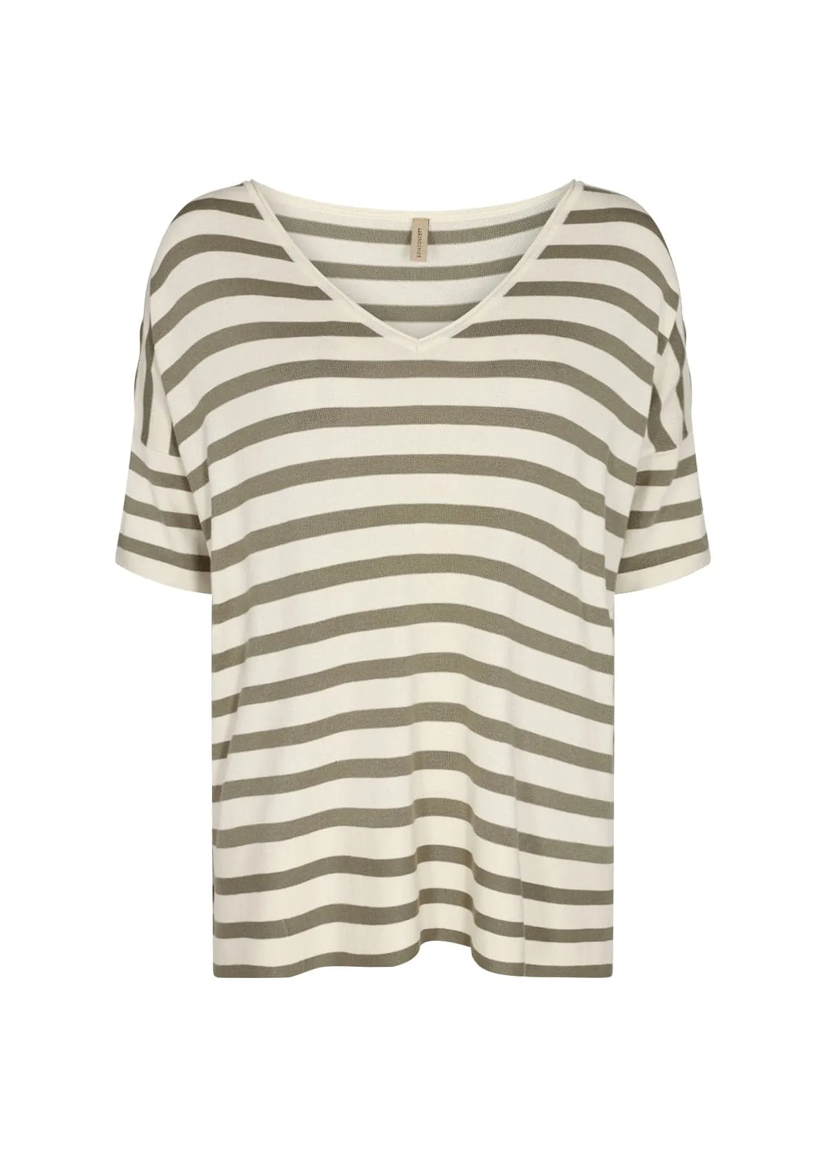 Soya Concept Stripe Light Jumper Khaki Ivory