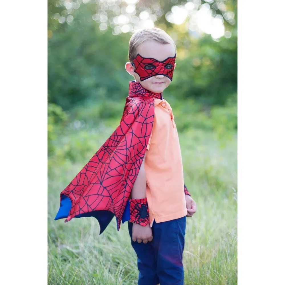 spider cape with mask & wristbands size 3-4