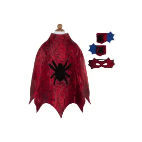 spider cape with mask & wristbands size 3-4