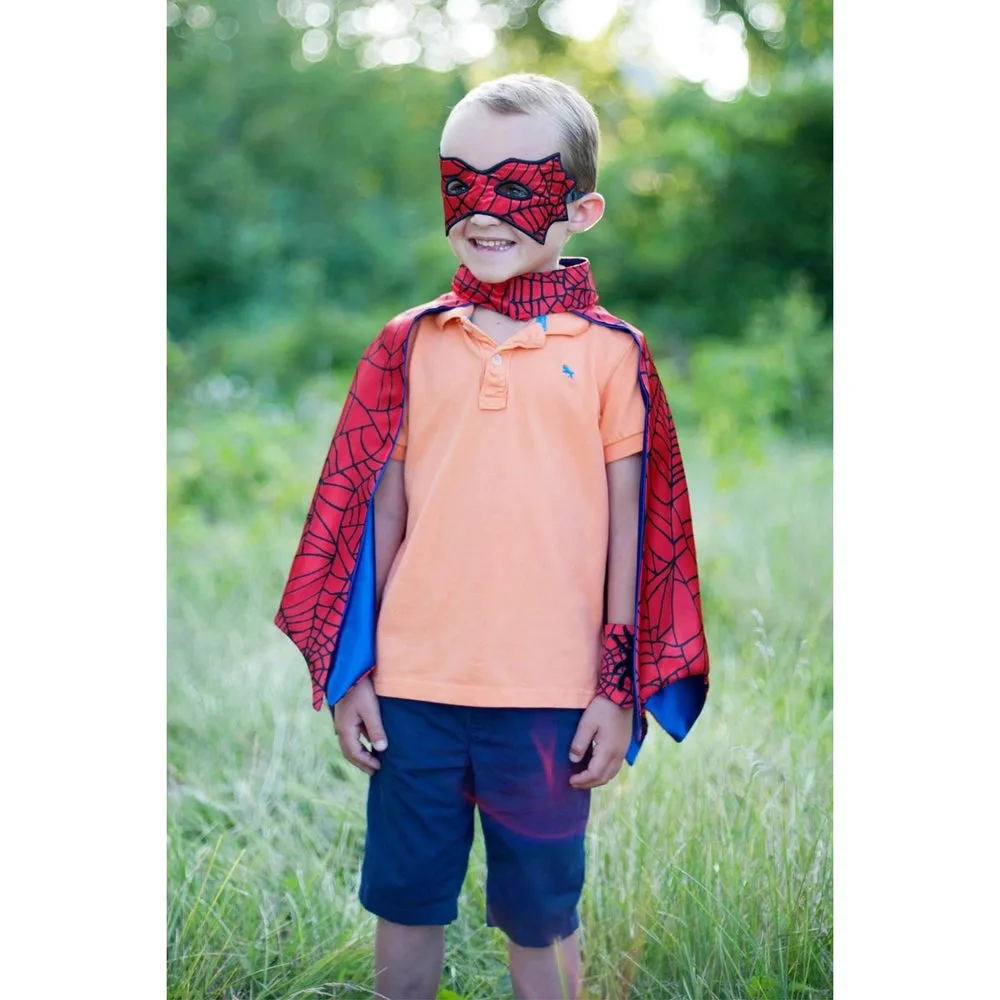 spider cape with mask & wristbands size 3-4