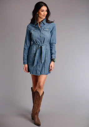 Stetson Womens Denim 100% Cotton Lightweight Button L/S Dress