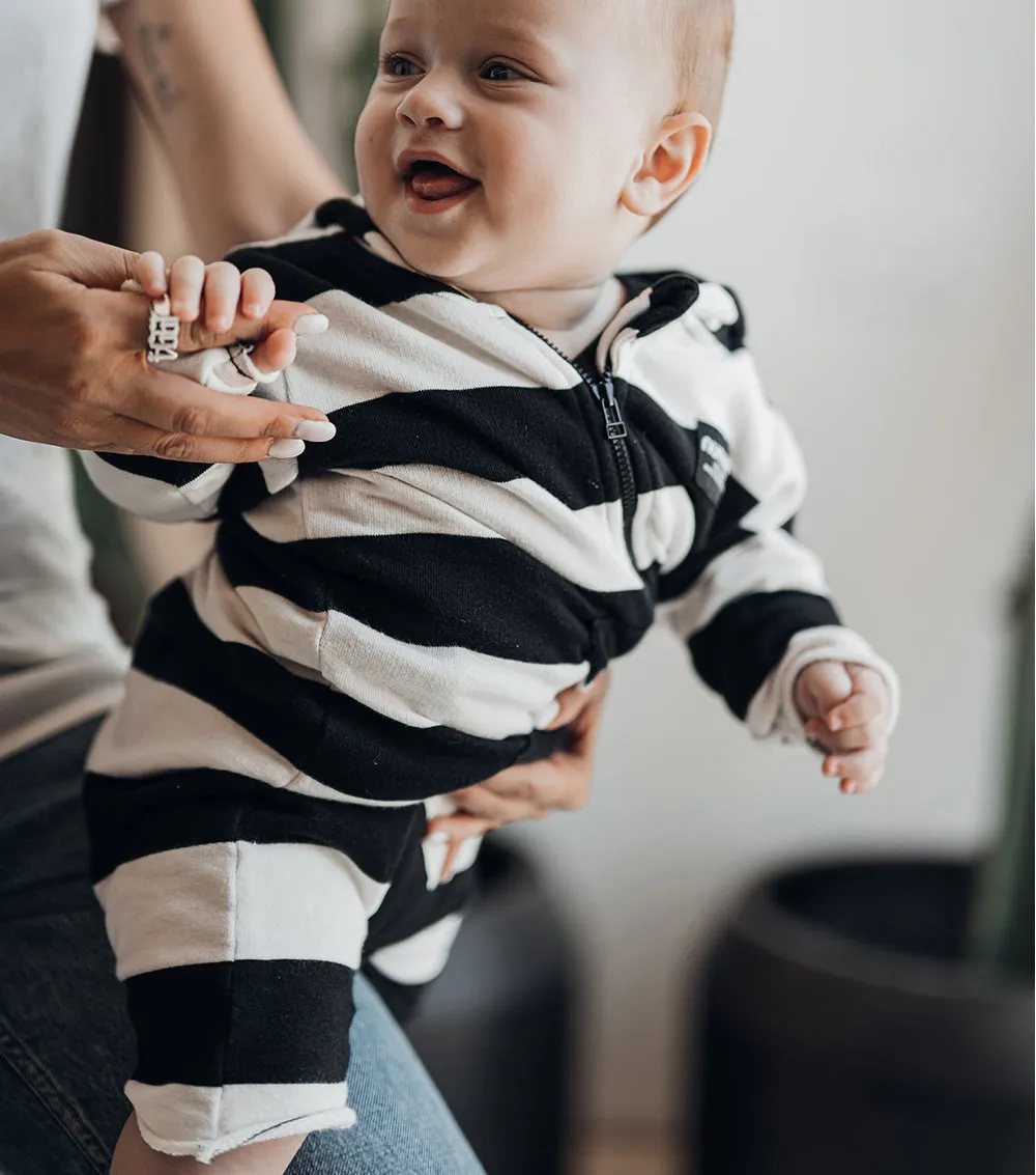 striped baby overall