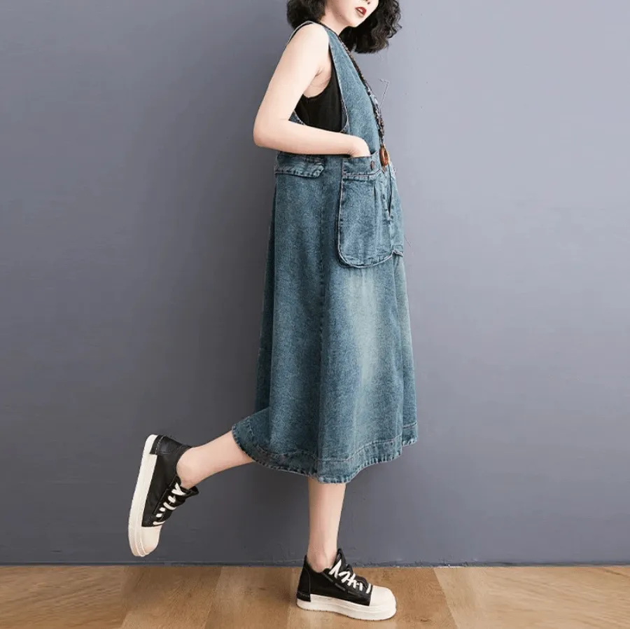 Sunday Ready Denim Overall Dress