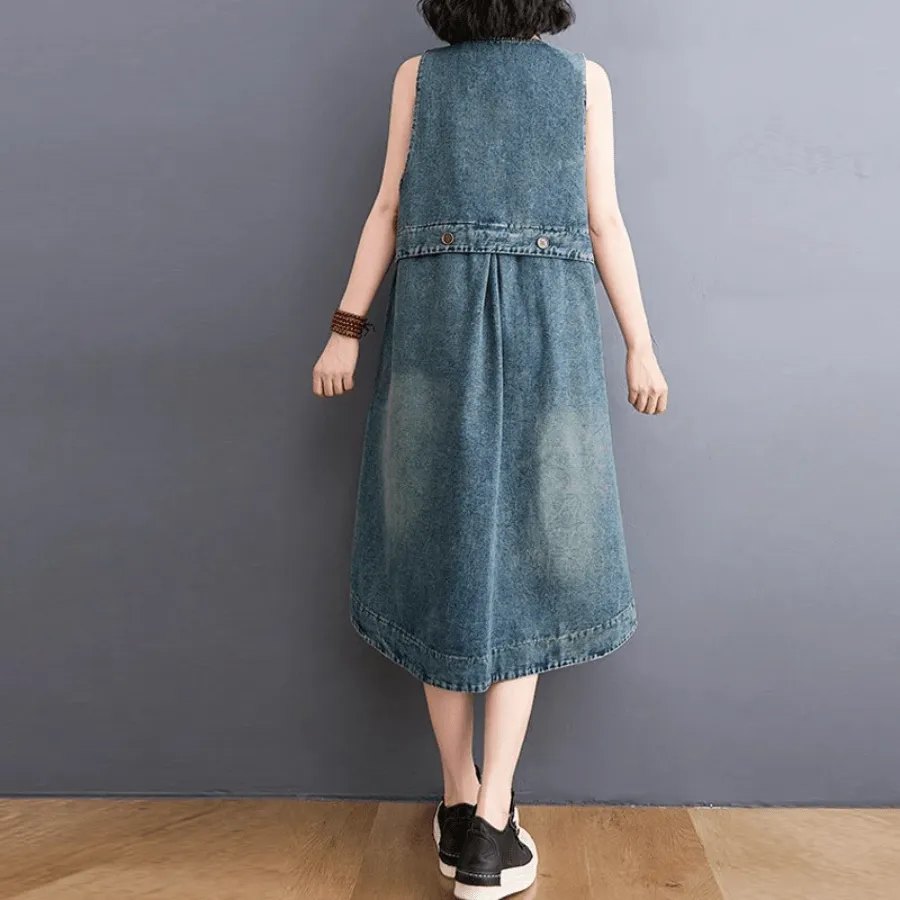 Sunday Ready Denim Overall Dress