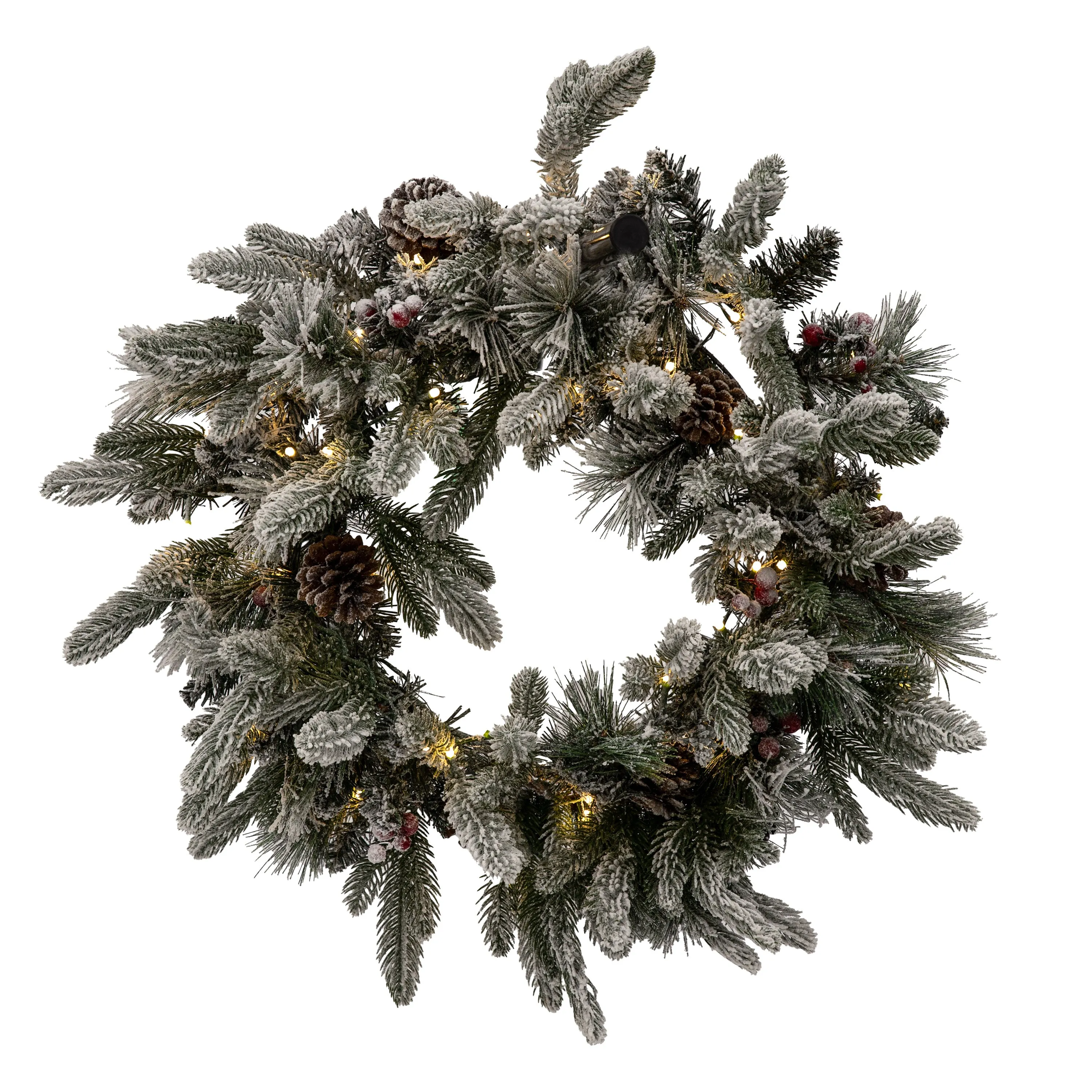 Sunnydaze 24" Prelit Artificial Christmas Wreath with Timer