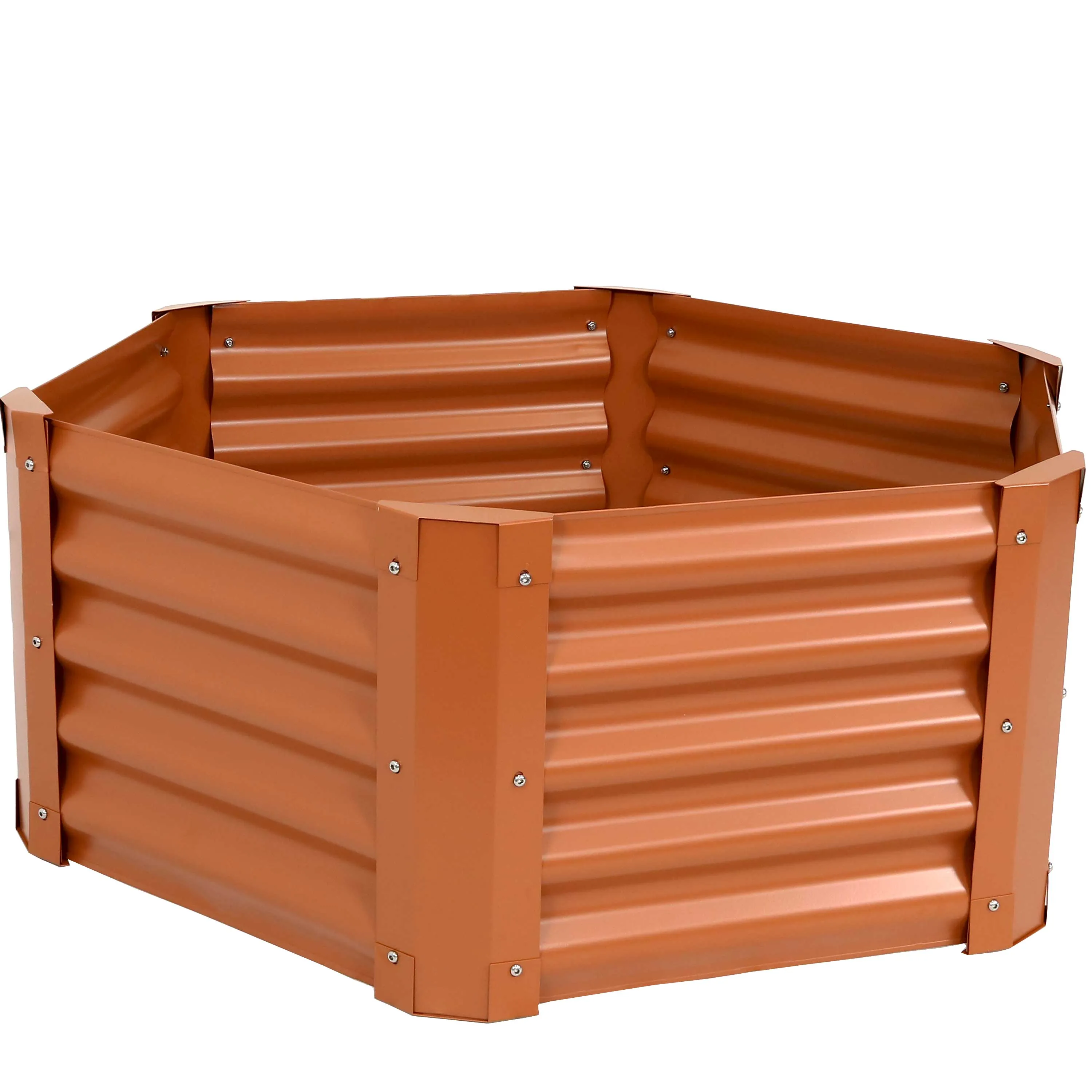 Sunnydaze 41" Steel Hexagon Raised Garden Bed