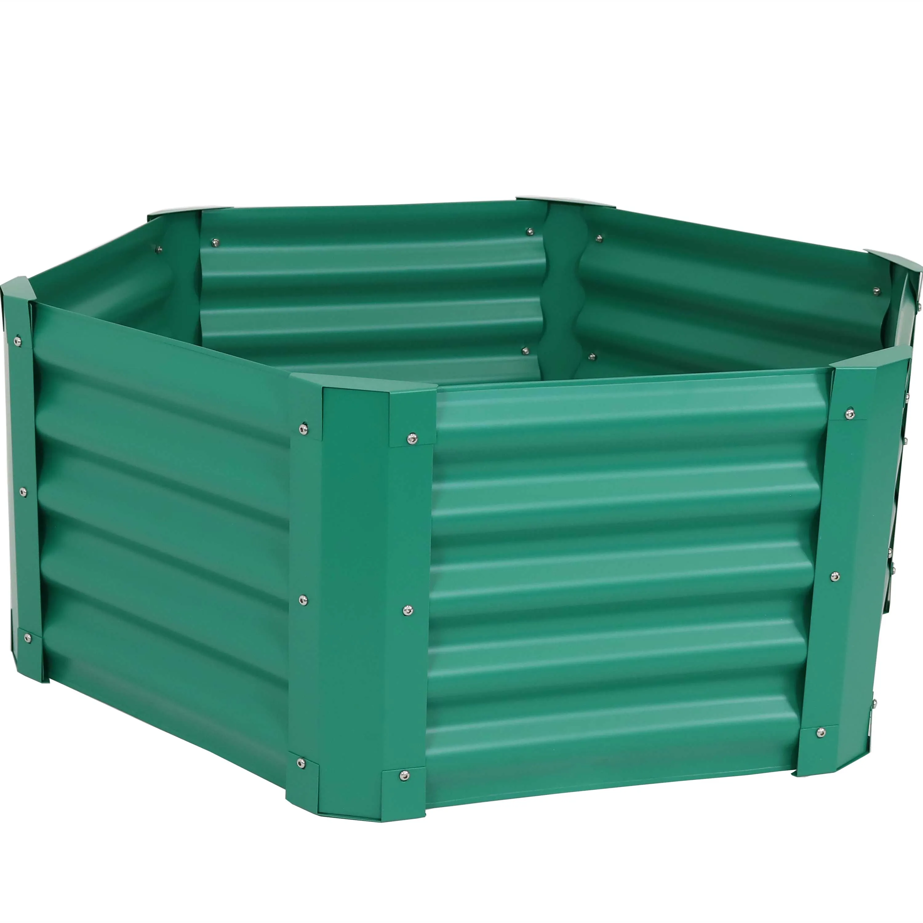 Sunnydaze 41" Steel Hexagon Raised Garden Bed