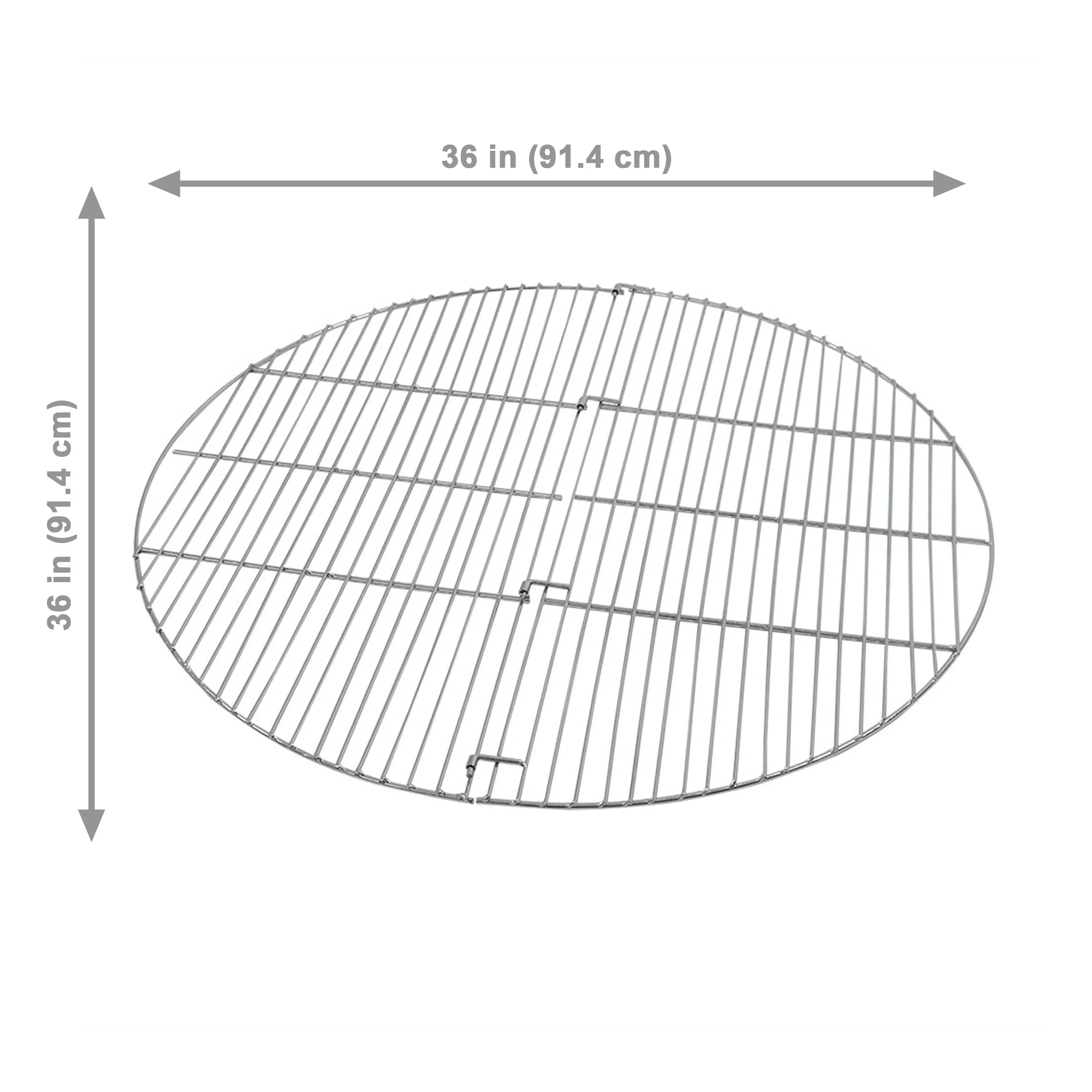 Sunnydaze Foldable, Chrome-Plated, Round Fire Pit Grill Grate