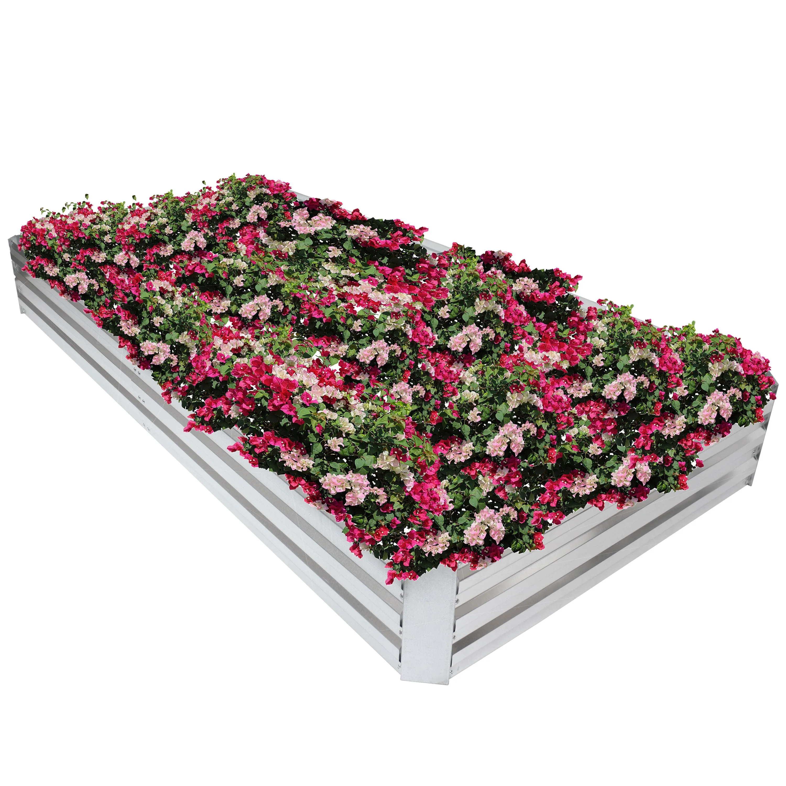 Sunnydaze Galvanized Steel Rectangle Raised Garden Bed