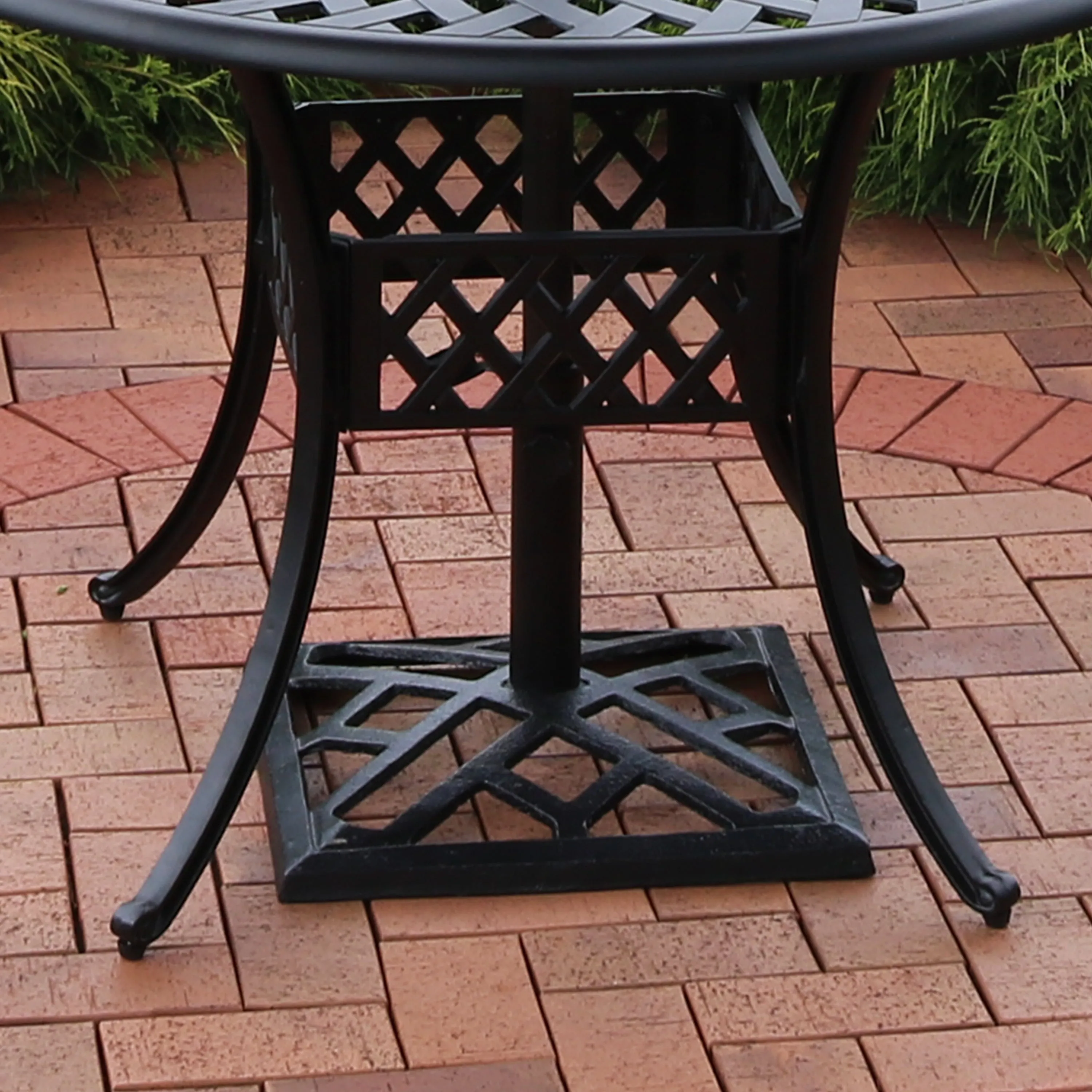 Sunnydaze Modern Geometric Cast Iron Patio Umbrella Base - 17" Square