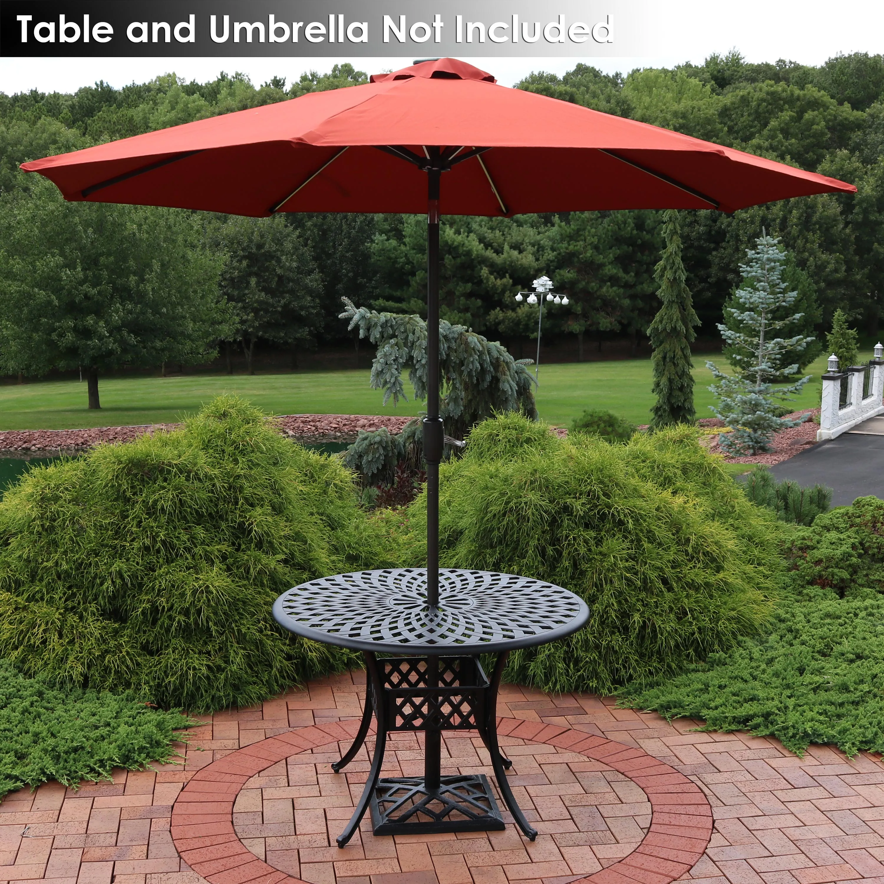 Sunnydaze Modern Geometric Cast Iron Patio Umbrella Base - 17" Square