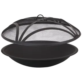 Sunnydaze Replacement Steel Fire Pit Bowl with Spark Screen